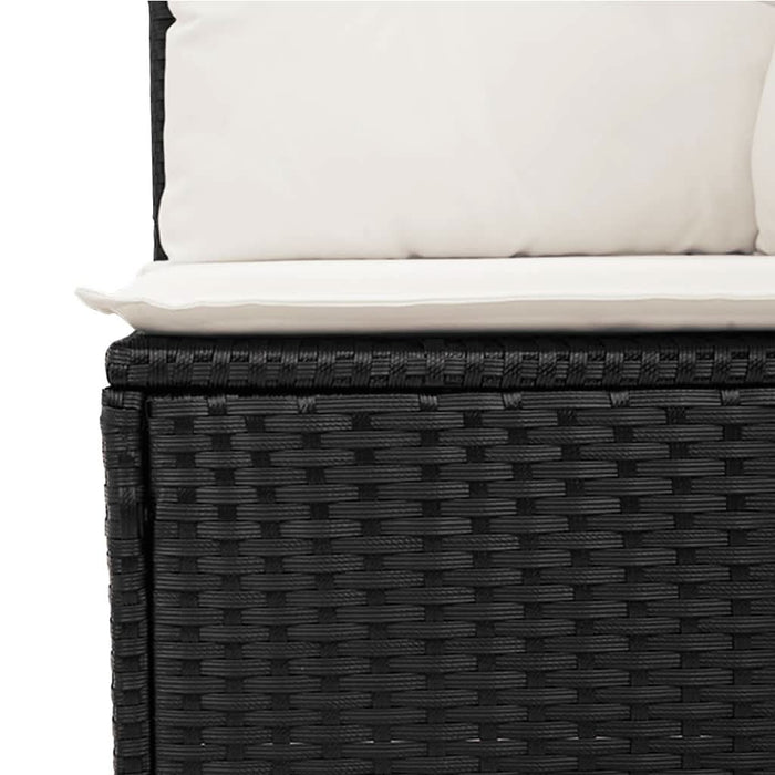 Set mobilier de grădină cu perne, 13 piese, negru, poliratan - WALTI WALTI