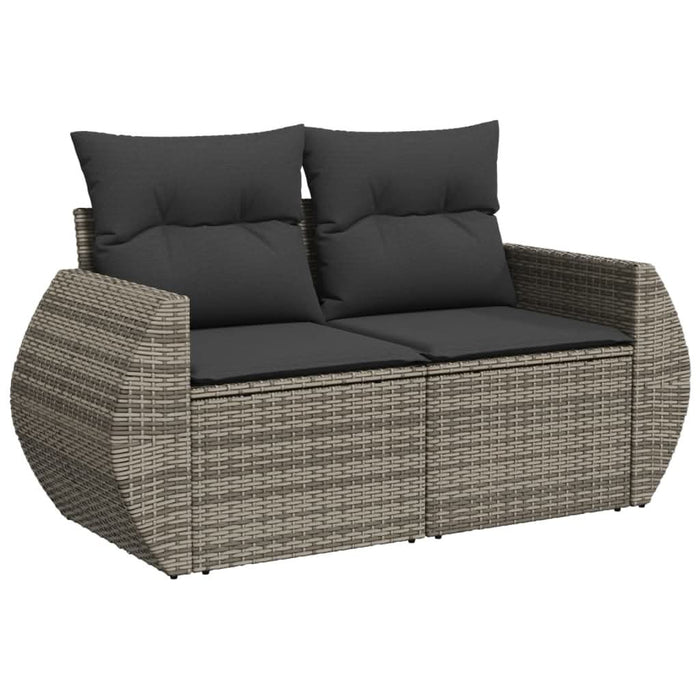 Set mobilier grădină cu perne, 6 piese, gri, poliratan - WALTI WALTI