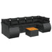 Set mobilier de grădină cu perne, 8 piese, negru, poliratan - WALTI WALTI