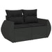 Set mobilier de grădină cu perne, 9 piese, negru, poliratan - WALTI WALTI