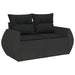 Set mobilier de grădină cu perne, 9 piese, negru, poliratan - WALTI WALTI