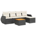 Set mobilier de grădină cu perne, 6 piese, negru, poliratan - WALTI WALTI