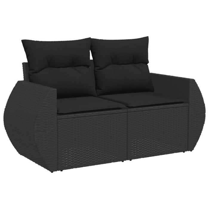 Set mobilier de grădină cu perne, 5 piese, negru, poliratan - WALTI WALTI