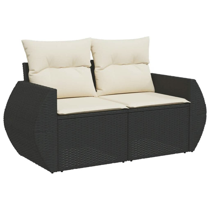 Set mobilier de grădină cu perne, 5 piese, negru, poliratan - WALTI WALTI