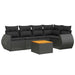 Set mobilier de grădină cu perne, 6 piese, negru, poliratan - WALTI WALTI