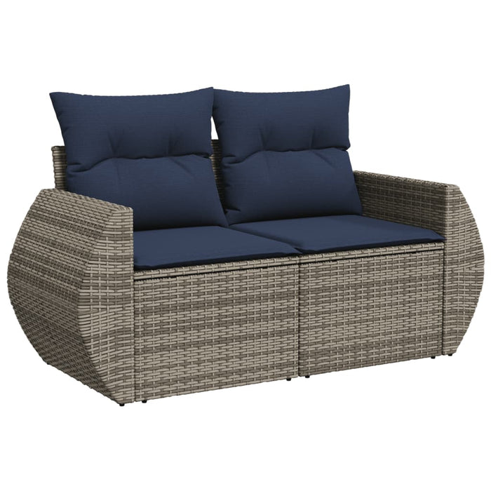 Set canapele de grădină cu 6 piese și perne, gri, poliratan WALTI