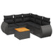 Set mobilier de grădină cu perne, 6 piese, negru, poliratan - WALTI WALTI