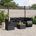 Set mobilier de grădină cu perne, 6 piese, negru, poliratan - WALTI WALTI