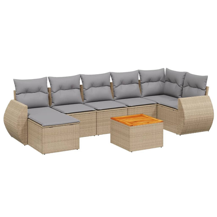 Set canapele de grădină, 8 piese, cu perne, bej, poliratan - WALTI WALTI
