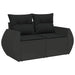 Set mobilier de grădină cu perne, 8 piese, negru, poliratan - WALTI WALTI