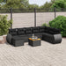 Set mobilier de grădină cu perne, 9 piese, negru, poliratan - WALTI WALTI