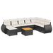 Set mobilier de grădină cu perne, 9 piese, negru, poliratan - WALTI WALTI
