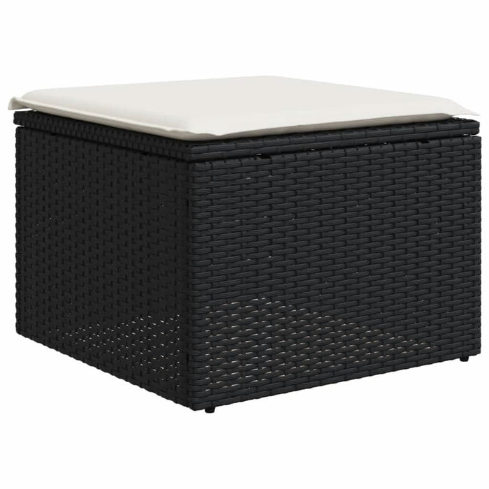 Set mobilier de grădină cu perne, 9 piese, negru, poliratan - WALTI WALTI