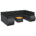Set canapele de grădină cu perne, 10 piese, negru, poliratan - WALTI WALTI