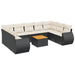 Set canapele de grădină cu perne, 10 piese, negru, poliratan - WALTI WALTI