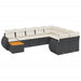 Set canapele de grădină cu perne, 10 piese, negru, poliratan - WALTI WALTI