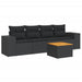Set mobilier de grădină cu perne, 5 piese, negru, poliratan - WALTI WALTI