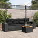 Set mobilier de grădină cu perne, 5 piese, negru, poliratan - WALTI WALTI