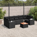 Set mobilier de grădină cu perne, 8 piese, negru, poliratan - WALTI WALTI