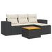 Set mobilier de grădină cu perne, 5 piese, negru, poliratan - WALTI WALTI