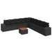 Set canapele de grădină cu perne, 10 piese, negru, poliratan - WALTI WALTI