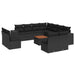 Set canapele de grădină, 12 piese, cu perne, negru, poliratan - WALTI WALTI