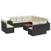 Set canapele de grădină, 12 piese, cu perne, negru, poliratan - WALTI WALTI