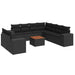 Set canapele de grădină cu perne, 10 piese, negru, poliratan - WALTI WALTI