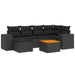 Set canapele de grădină cu perne, 7 piese, negru, poliratan - WALTI WALTI