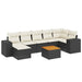 Set mobilier de grădină cu perne, 8 piese, negru, poliratan - WALTI WALTI