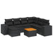 Set mobilier de grădină cu perne, 8 piese, negru, poliratan - WALTI WALTI