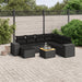 Set mobilier de grădină cu perne, 8 piese, negru, poliratan - WALTI WALTI