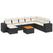 Set mobilier de grădină cu perne, 9 piese, negru, poliratan - WALTI WALTI