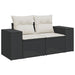 Set mobilier de grădină cu perne, 9 piese, negru, poliratan - WALTI WALTI