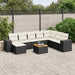 Set mobilier de grădină cu perne, 9 piese, negru, poliratan - WALTI WALTI