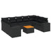 Set canapele de grădină cu perne, 10 piese, negru, poliratan - WALTI WALTI