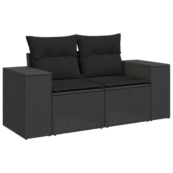 Set canapele de grădină cu perne, 10 piese, negru, poliratan - WALTI WALTI