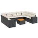 Set canapele de grădină cu perne, 10 piese, negru, poliratan - WALTI WALTI