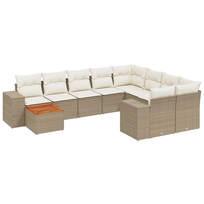 Set canapele de grădină cu perne, 10 piese, bej, poliratan - WALTI WALTI