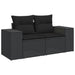 Set canapele de grădină cu perne, 11 piese, negru, poliratan - WALTI WALTI