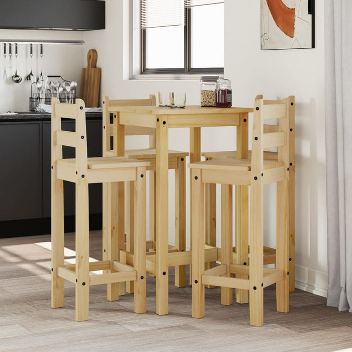 Set mobilier de bar, 5 piese, lemn masiv de pin - WALTI WALTI