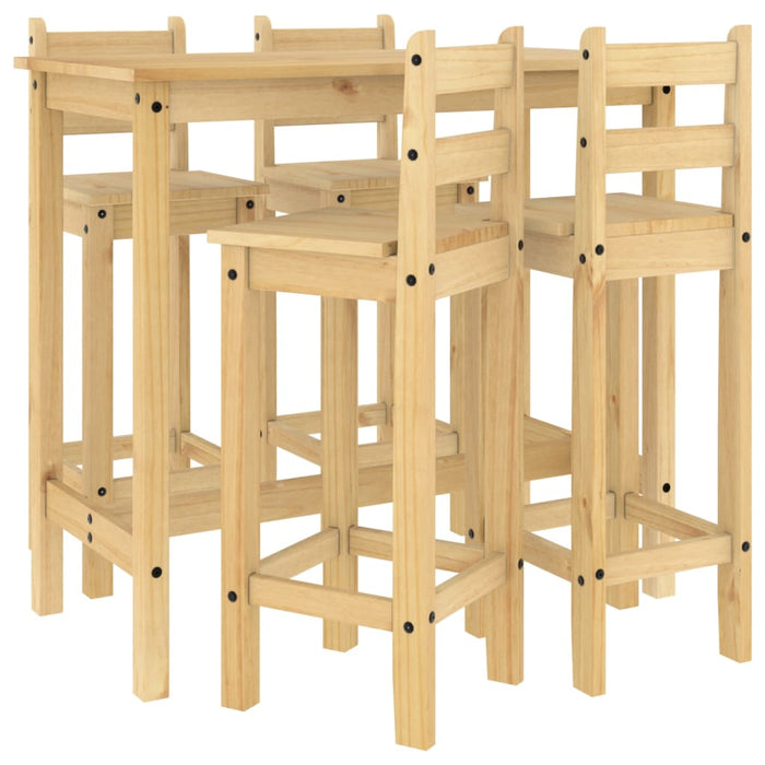 Set mobilier de bar, 5 piese, lemn masiv de pin - WALTI WALTI