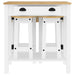 Set mobilier de bar, 5 piese, alb, lemn masiv de pin - WALTI WALTI