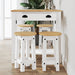 Set mobilier de bar, 5 piese, alb, lemn masiv de pin - WALTI WALTI