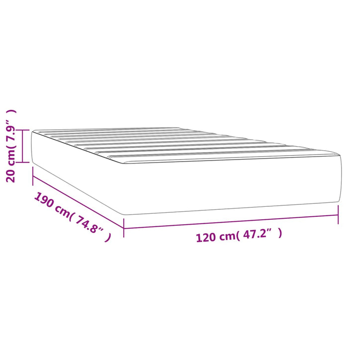 Saltea de pat cu arcuri, alb, 120x190x20 cm, piele ecologică - WALTI WALTI