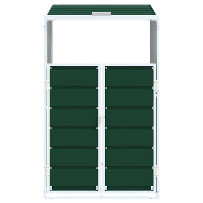 Depozitare coș gunoi cu roți, 1 coș, verde, 72x81x115 cm, oțel - WALTI WALTI