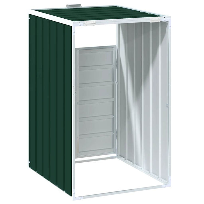 Depozitare coș gunoi cu roți, 1 coș, verde, 72x81x115 cm, oțel - WALTI WALTI