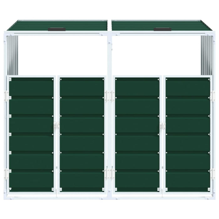 Depozit pubele cu roți duble, verde, 144x81x113 cm, oțel - WALTI WALTI