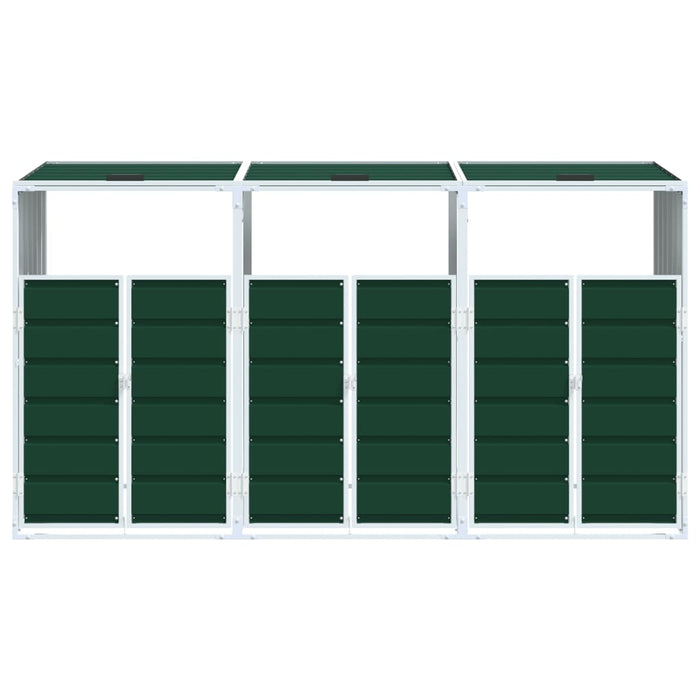 Depozit pubele cu roți triple, verde, 216x81x115 cm, oțel - WALTI WALTI
