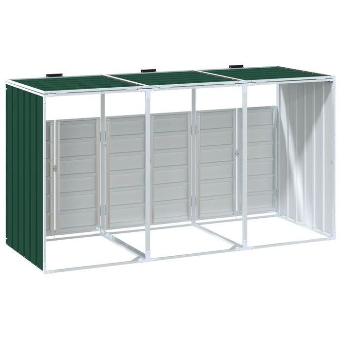 Depozit pubele cu roți triple, verde, 216x81x115 cm, oțel - WALTI WALTI